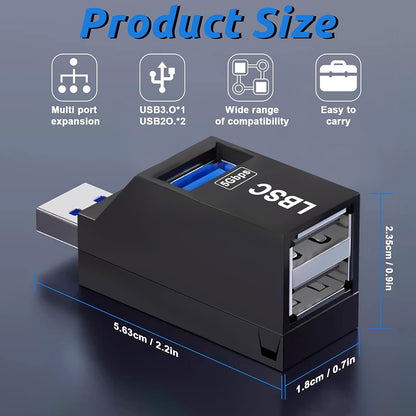 USB-hub Techsuit H11 EchoLink, 3in1, Svart