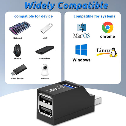 USB-hub Techsuit H11 EchoLink, 3in1, Svart