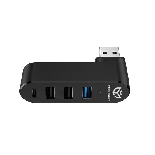 USB-hub Techsuit H17 SplitterNode, 4in1, Svart