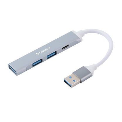 USB-hub Techsuit H19 PolarisBridge, 4in1, Grå Vit
