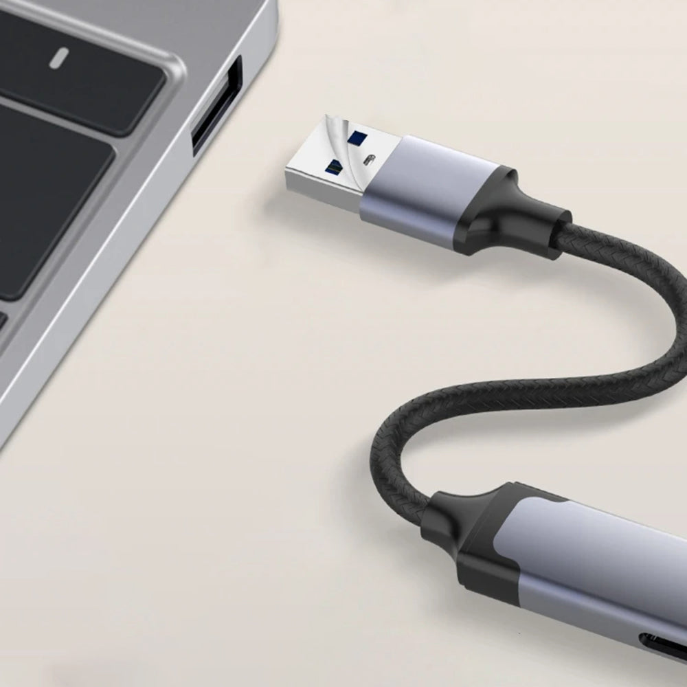 USB-hub Techsuit H19 PolarisBridge, 4in1, Grå Vit