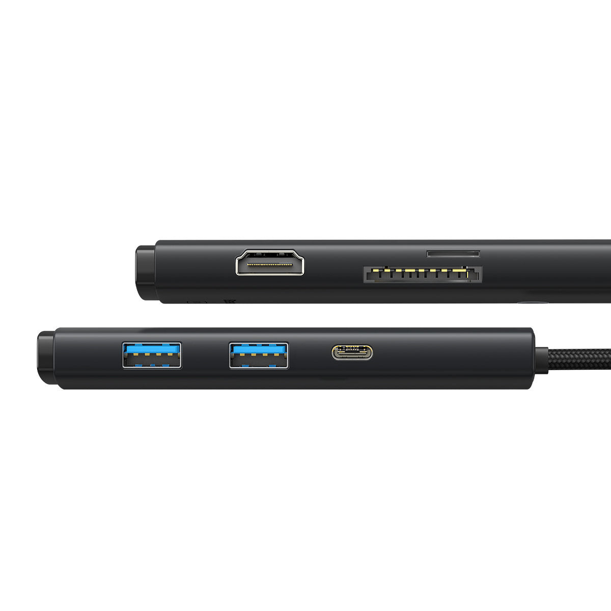 Baseus Lite USB-C Hub, 2 x USB-A 3.0 - 1 x USB-C - 1 x HDMI - 1 x SD - 1 x microSD, Black WKQX050101