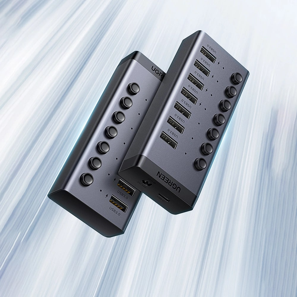 UGREEN CM481 USB Hub, 7 x USB-A 3.0, Gray