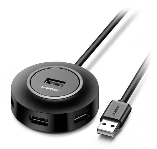 USB-hubb UGREEN CR106, 4 x USB-A, 1 m, svart