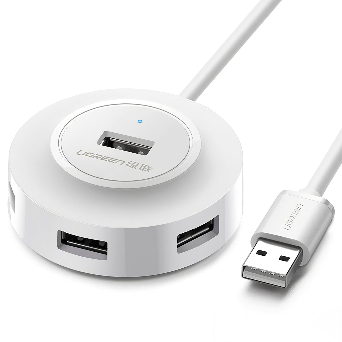 Hub USB UGREEN CR106, 4 x USB-A, 1m, Vit