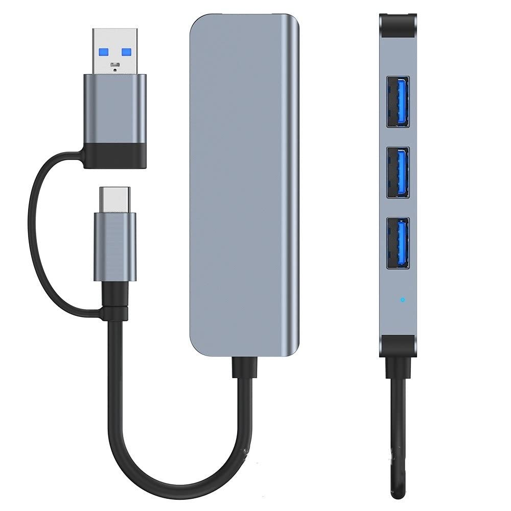 USB / USB-C-hubb Techsuit H8 DataBridge, 4in1, Grå