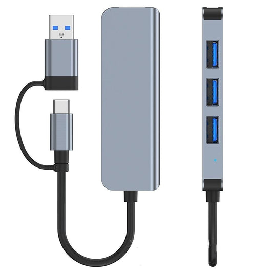 USB / USB-C-hubb Techsuit H8 DataBridge, 4in1, Grå