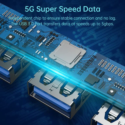 USB / USB-C-hubb Techsuit H8 DataBridge, 4in1, Grå