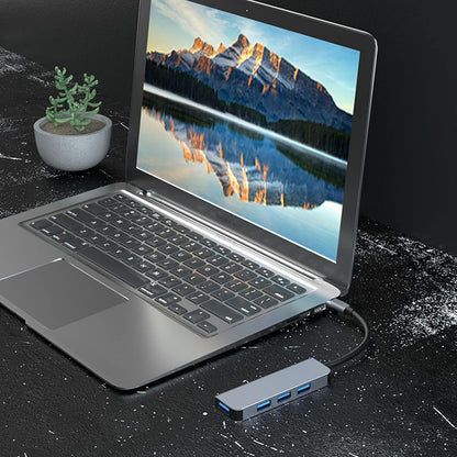 USB / USB-C-hubb Techsuit H8 DataBridge, 4in1, Grå