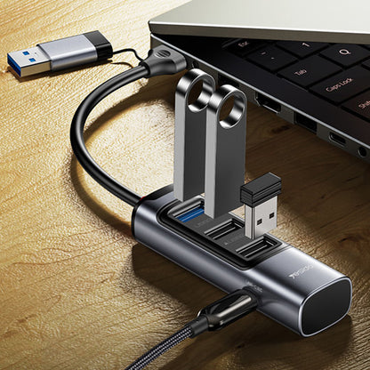 USB-hubb / USB-C Yesido HB19, 4in1, Grå