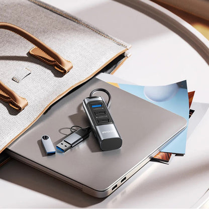 USB-hubb / USB-C Yesido HB19, 4in1, Grå