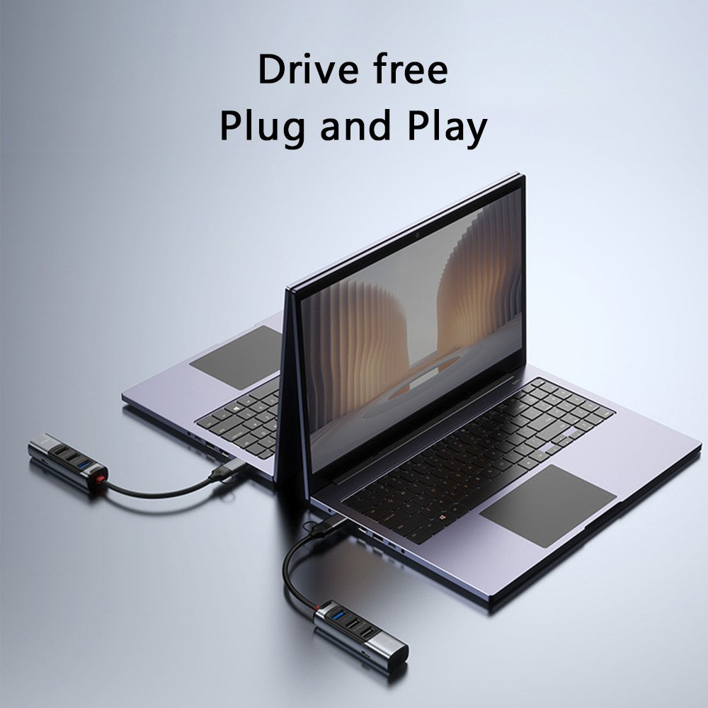 USB-hubb / USB-C Yesido HB19, 4in1, Grå