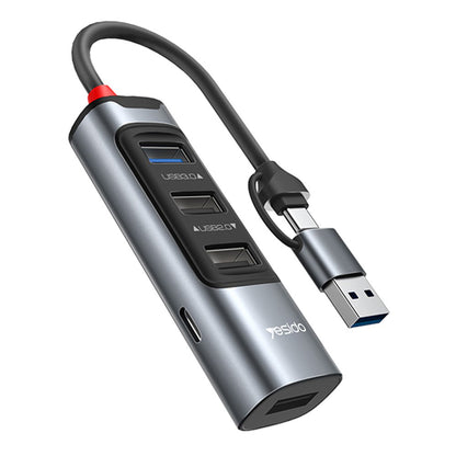 USB / USB-C-hubb Yesido HB20, 5in1, Grå