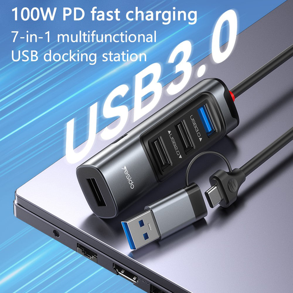 USB / USB-C-hubb Yesido HB20, 5in1, Grå