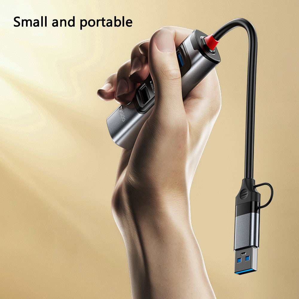 USB / USB-C-hubb Yesido HB20, 5in1, Grå