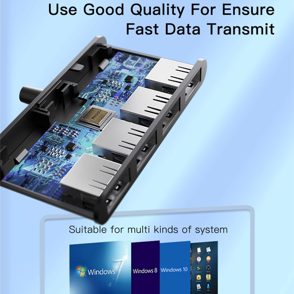 USB-hubb Yesido HB12, 4in1, Grå