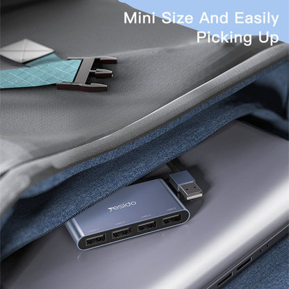 USB-hubb Yesido HB12, 4in1, Grå