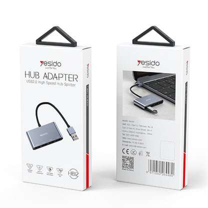 USB-hubb Yesido HB12, 4in1, Grå