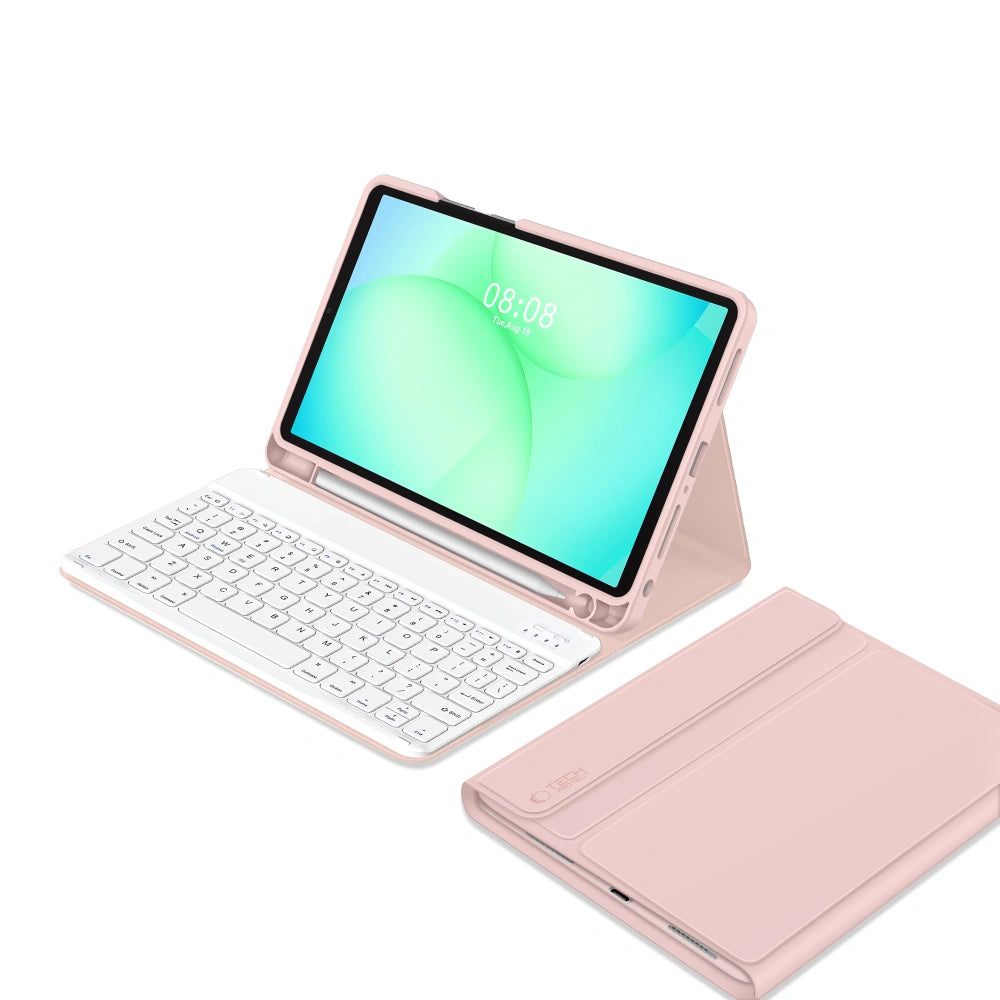 Fodral med tangentbord för Samsung Galaxy Tab A11+ / Tab A9+, Tech-Protect, SC PEN, Rosa