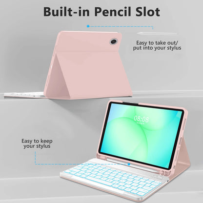 Fodral med tangentbord för Samsung Galaxy Tab A11+ / Tab A9+, Tech-Protect, SC PEN, Rosa