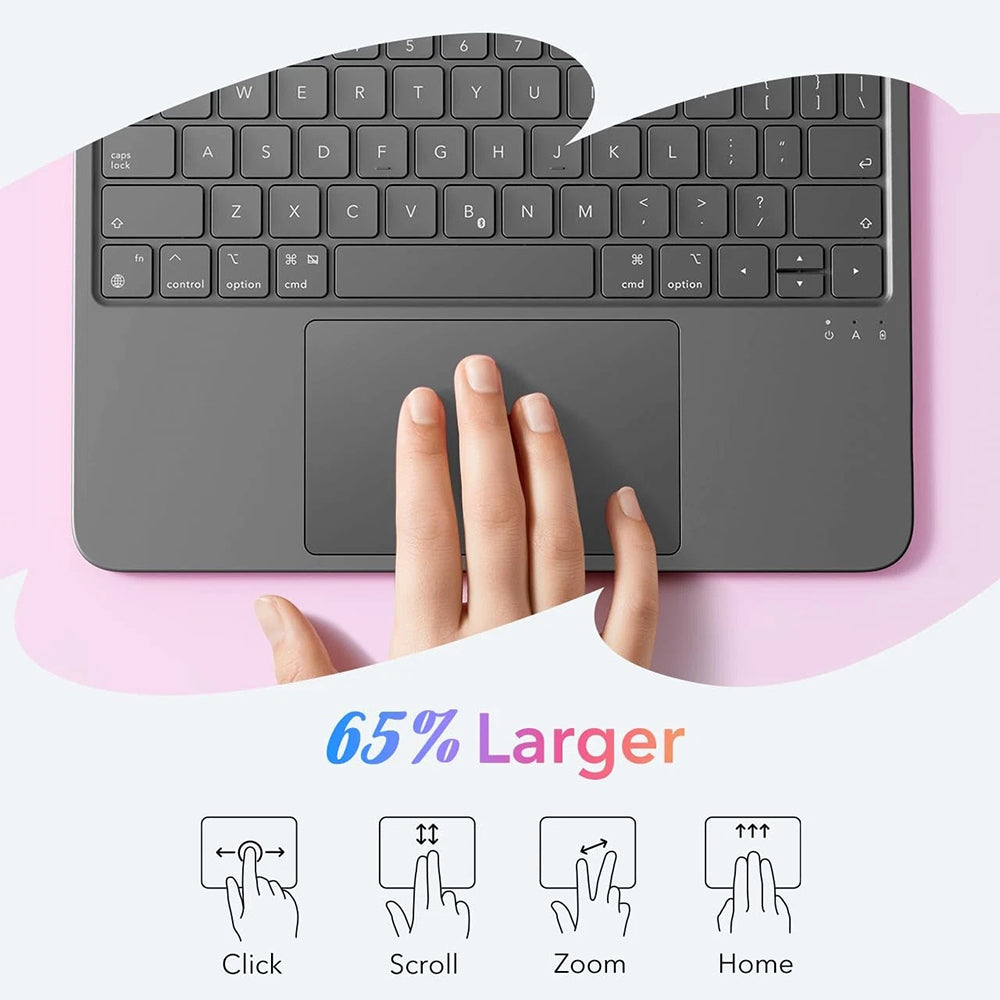 Fodral med tangentbord för Apple iPad (2025) / (2022), ESR, Flex, Grå