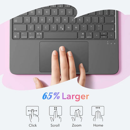 Fodral med tangentbord för Apple iPad (2025) / (2022), ESR, Flex, Grå