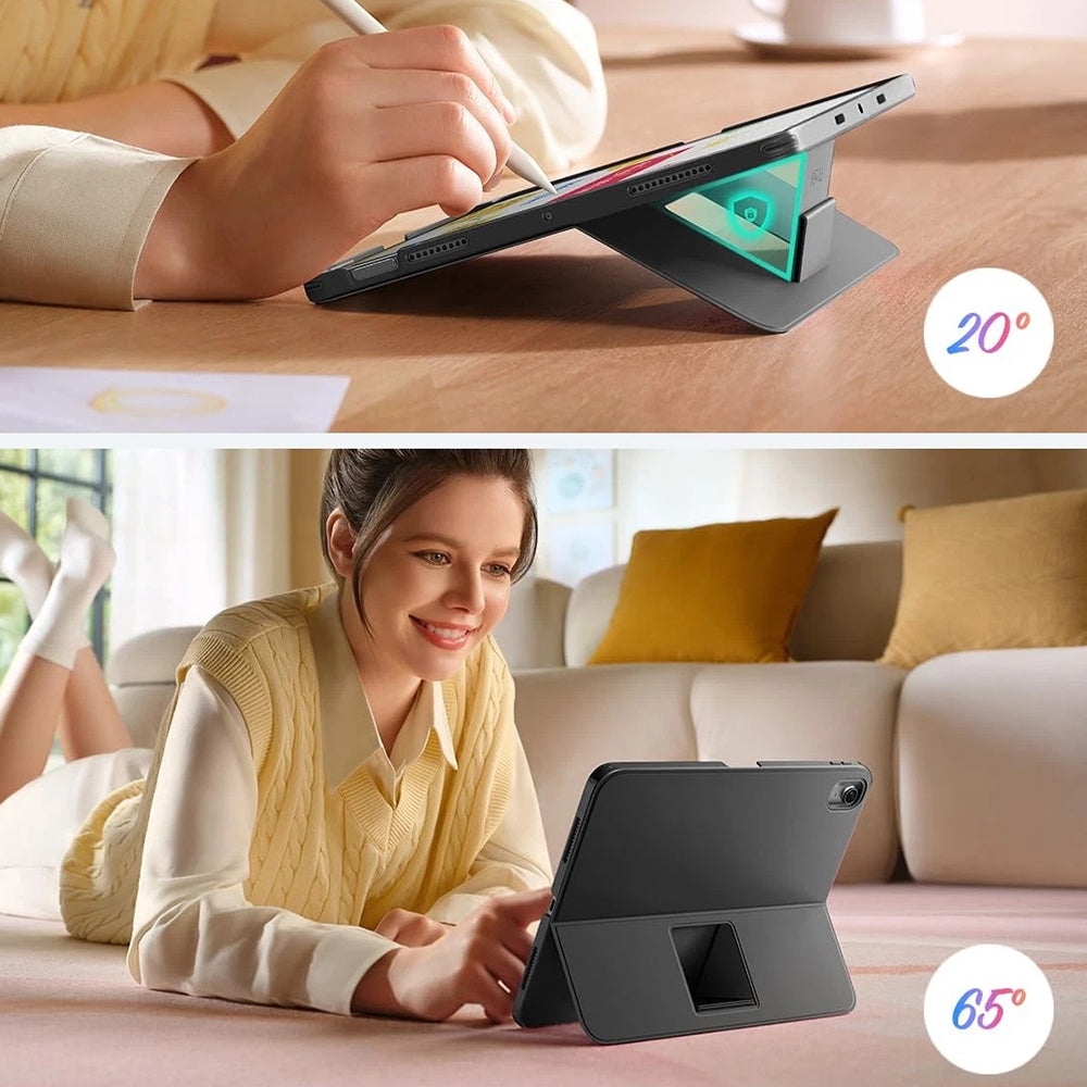 Fodral med tangentbord för Apple iPad (2025) / (2022), ESR, Flex, Grå