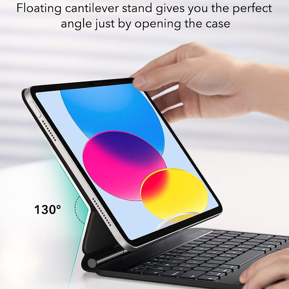 Fodral med Tangentbord för Apple iPad (2025) / (2022), ESR, Rebound, Svart