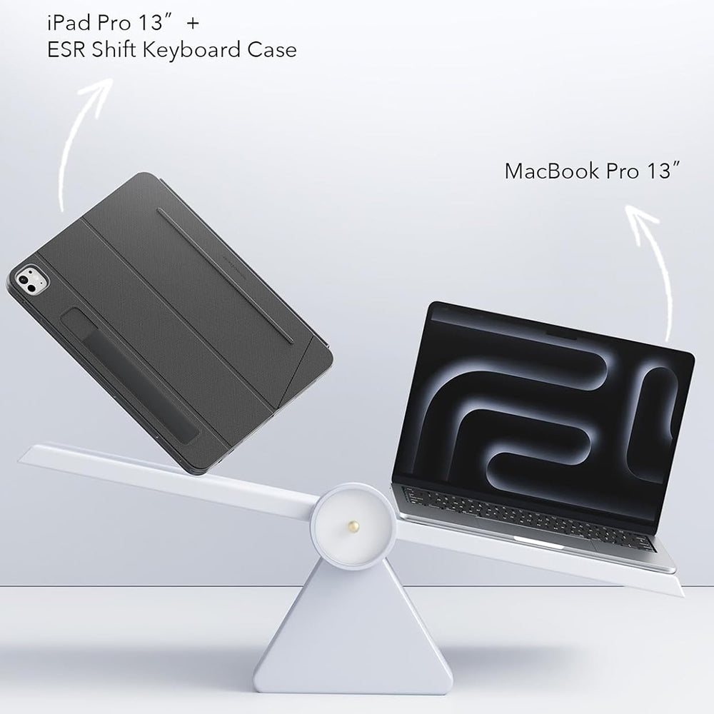 Fodral med tangentbord för Apple iPad (2025) / (2022), ESR, Shift, Grå