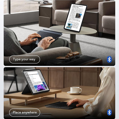 Fodral med tangentbord för Apple iPad (2025) / (2022), ESR, Shift, Grå