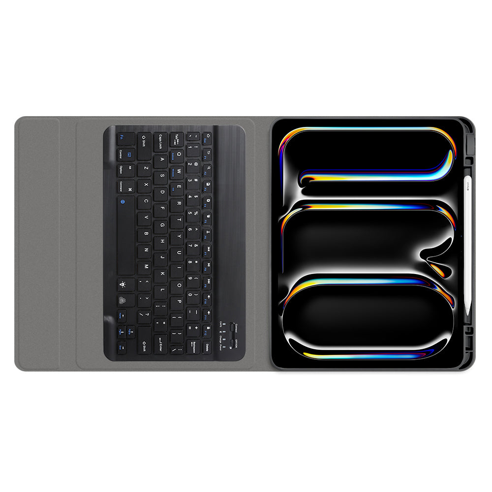 Keyboard Case for Apple iPad Pro 11 (2024), Techsuit, CozyTab, Black