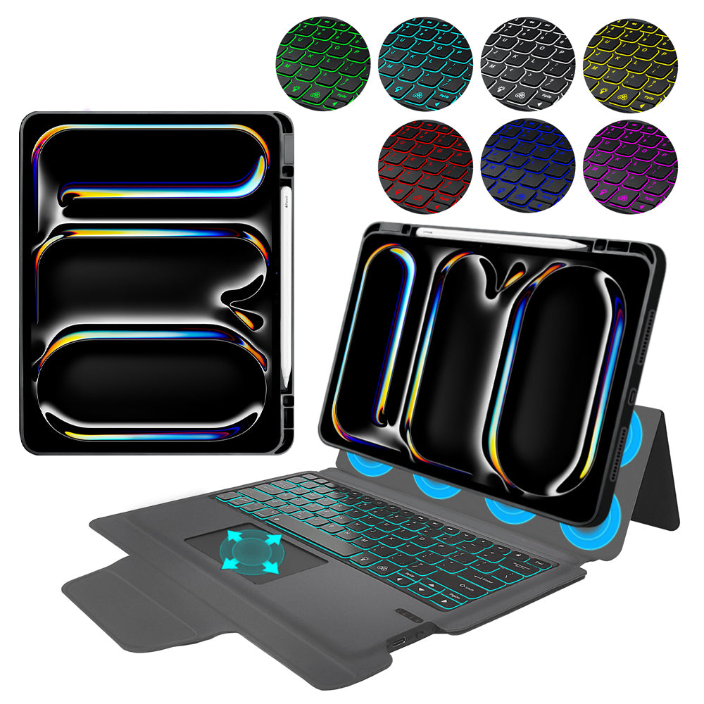 Tangentbordsfodral för Apple iPad Pro 13 (2024), Techsuit, KeyTab Pro, Svart