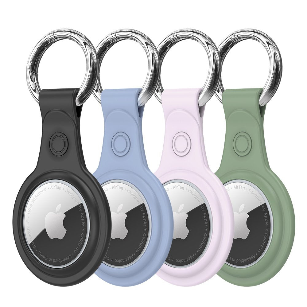 DUX DUCIS Secure-fodral för Apple AirTag, Set om 4 stycken, Svart / Blå / Rosa / Grön