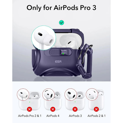 ESR Cyber FlickLock Case for Apple AirPods Pro 3, Purple