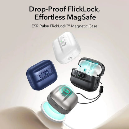 ESR Pulse Magnetic FlickLock fodral för Apple AirPods Pro 3, Grå