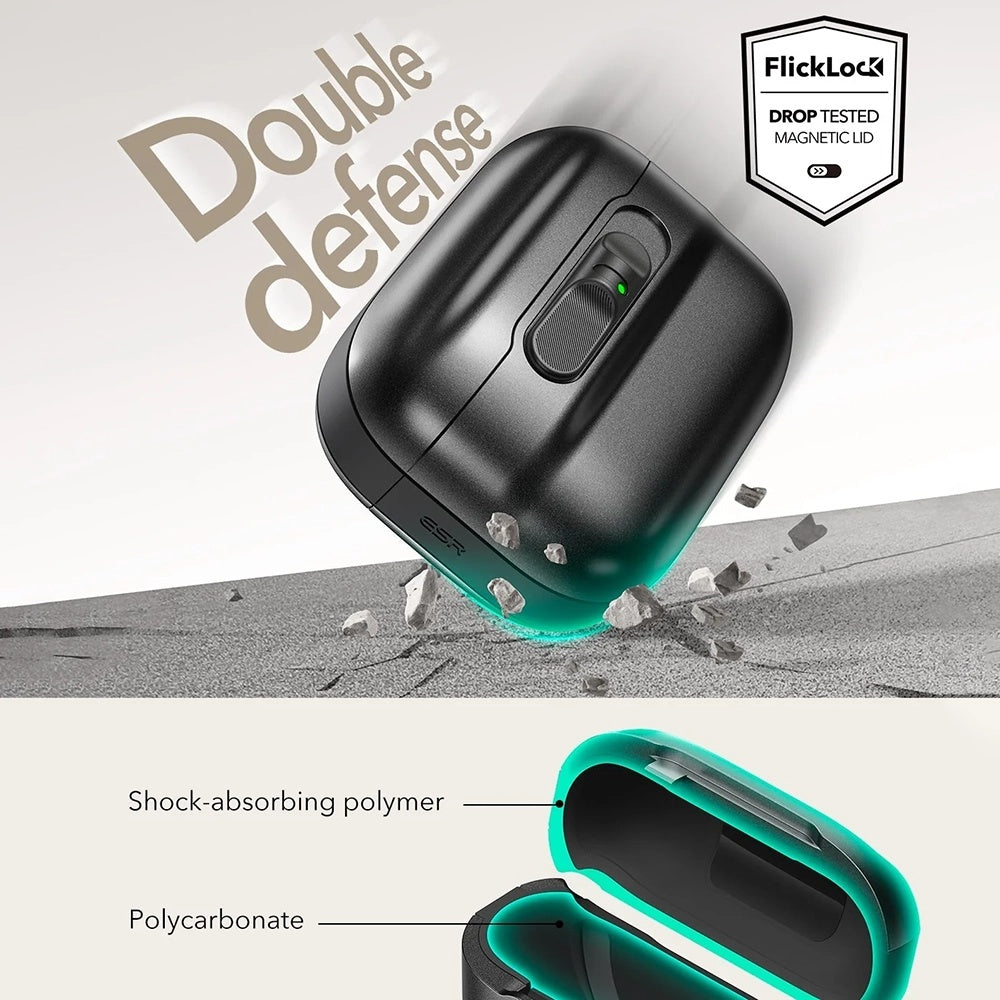ESR Pulse Magnetic FlickLock fodral för Apple AirPods Pro 3, Svart