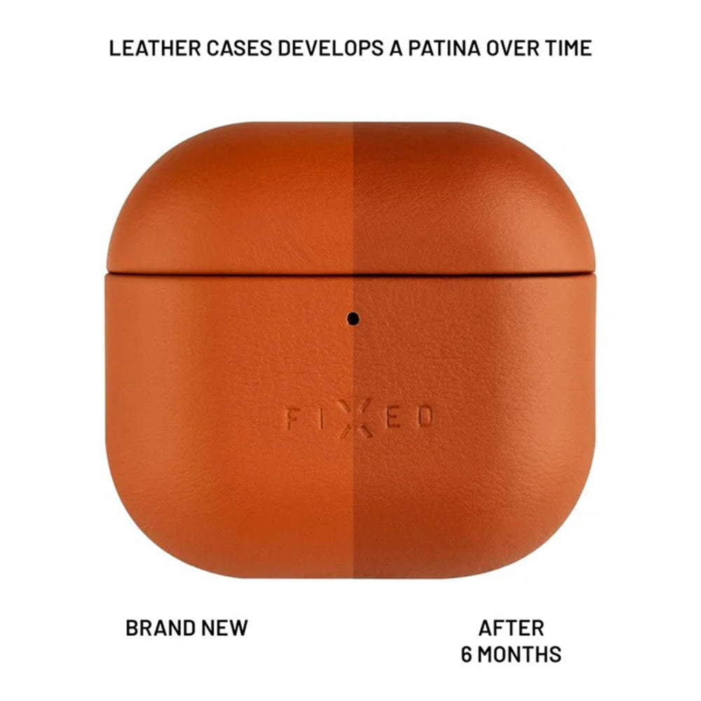 Fodral Fixed PodsLeather för Apple AirPods 4, Brun