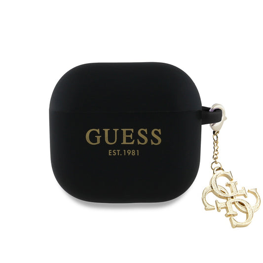 Guess W/4G Charm fodral för Apple AirPods 4, Svart