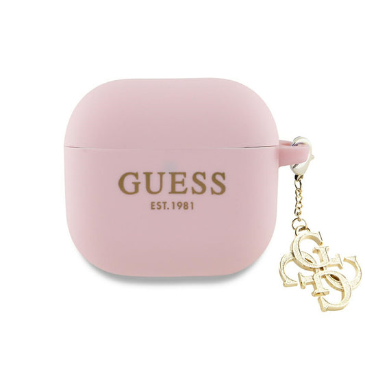 Guess W/4G Charm fodral för Apple AirPods 4, Rosa