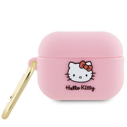Hello Kitty 3D Kitty Head fodral för Apple AirPods Pro 2, Rosa