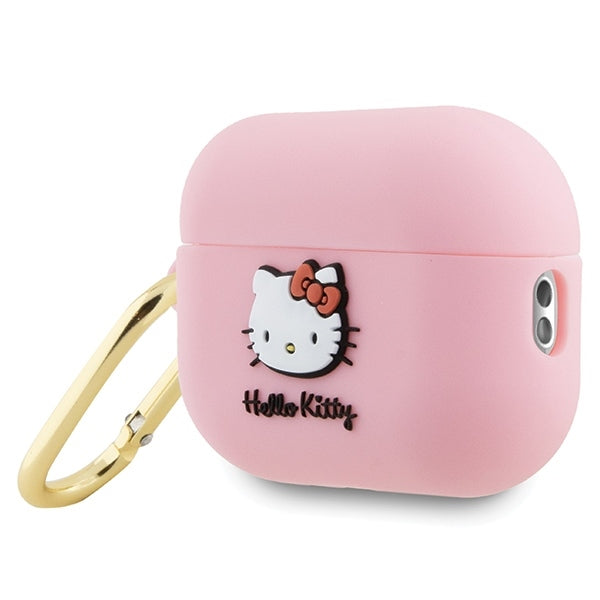 Hello Kitty 3D Kitty Head fodral för Apple AirPods Pro 2, Rosa