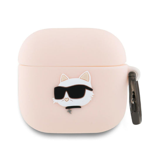 Karl Lagerfeld 3D Choupette's Head fodral för Apple AirPods 4, Rosa