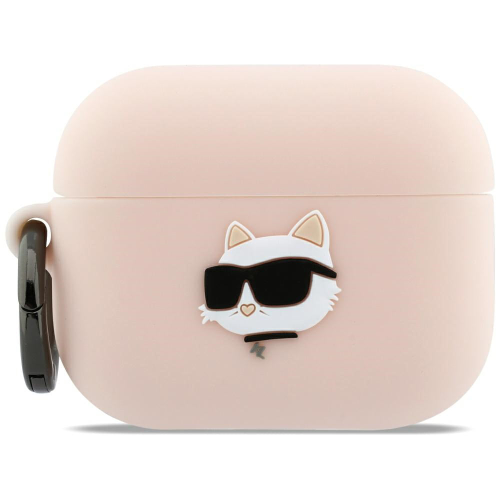 Karl Lagerfeld Silicone Choupette's Head 3D-skal för Apple AirPods Pro 3, Rosa