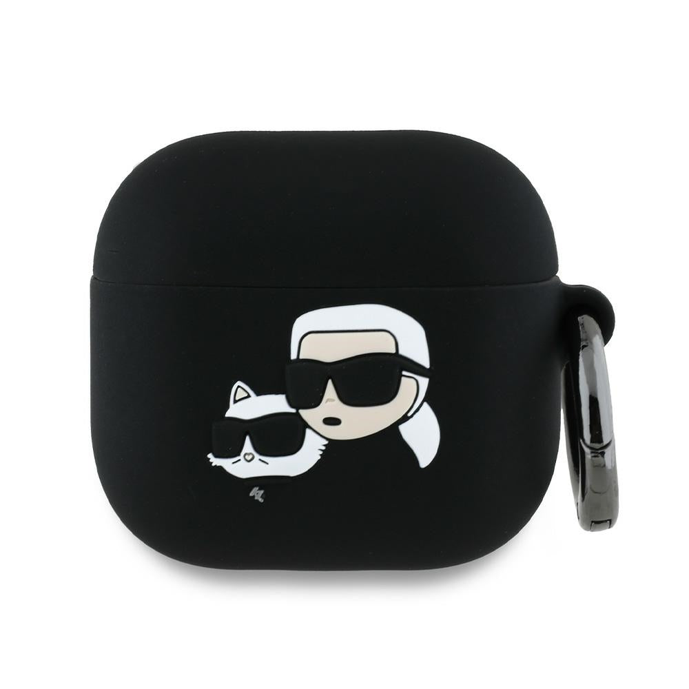 Karl Lagerfeld 3D Karl & Choupette's Heads fodral för Apple AirPods 4, Svart