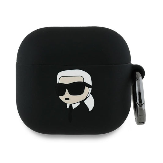 Karl Lagerfeld 3D Karl's Head fodral för Apple AirPods 4, Svart