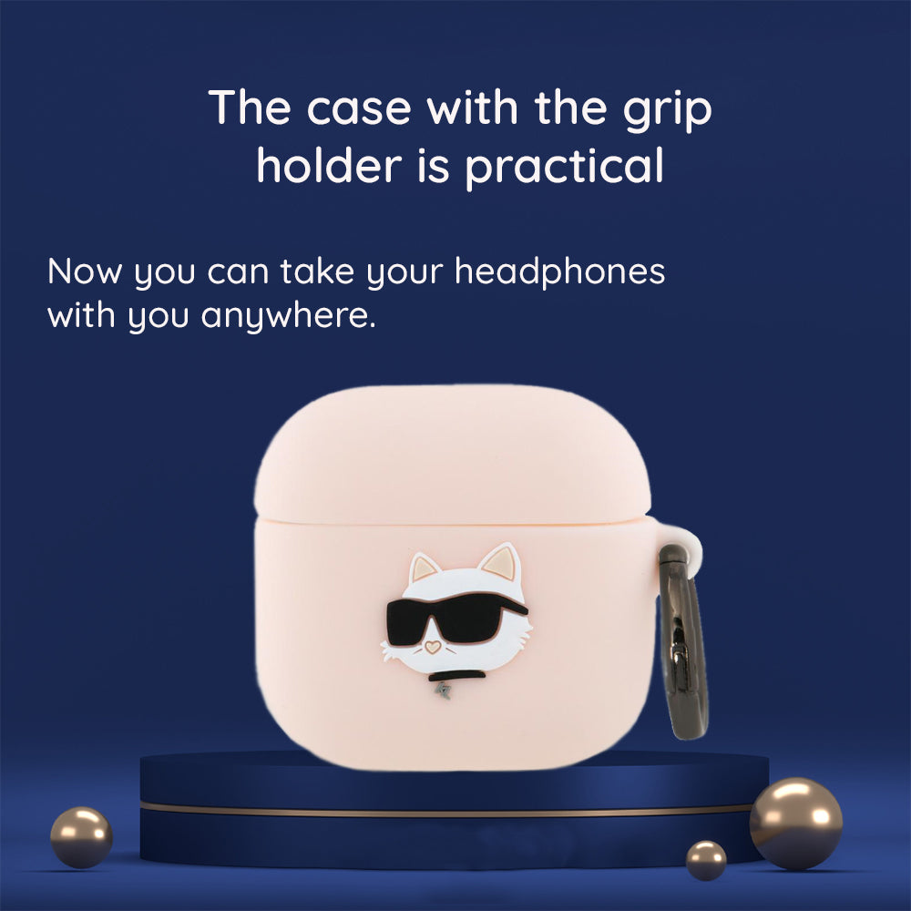 Karl Lagerfeld 3D Karl's Head fodral för Apple AirPods 4, Svart