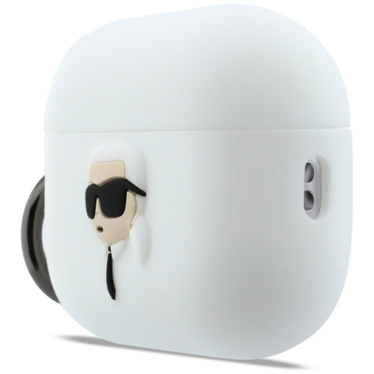 Karl Lagerfeld 3D Karl's Head fodral för Apple AirPods Pro 3, Vit