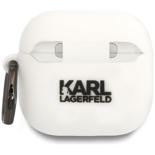 Karl Lagerfeld 3D NFT Karl's Head fodral för Apple AirPods 4, Vit