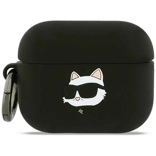 Karl Lagerfeld Silicone Choupette's Head 3D-skal för Apple AirPods Pro 3, Svart