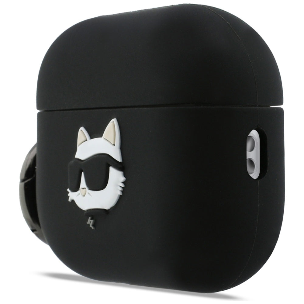 Karl Lagerfeld Silicone Choupette's Head 3D-skal för Apple AirPods Pro 3, Svart